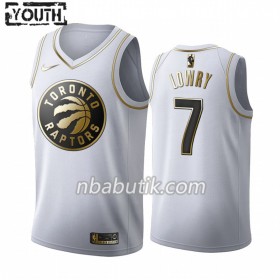 NBA Børn Trøje Toronto Raptors Kyle Lowry 7 Nike 2019-20 Hvid Golden Edition Swingman